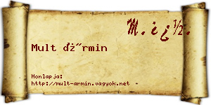 Mult Ármin névjegykártya